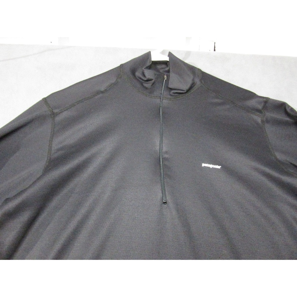 Patagonia Shirt Mens Medium Black Capilene 1/4 Zip Worn Wear Base Layer Stretch - Picture 3 of 10
